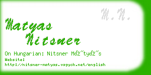 matyas nitsner business card